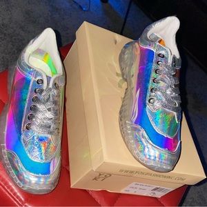 holographic shiny sneakers